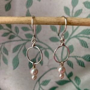 Silver Pearl Drop Earrings
